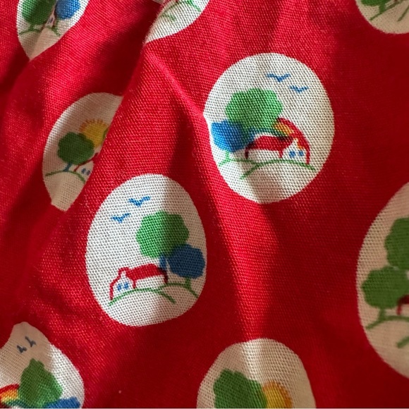 Little Bird Red Skirt with Green and White Pattern - Picture 6 of 6